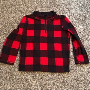 Jumping Beans Red and Black Plaid Quarter Zip, size 4T